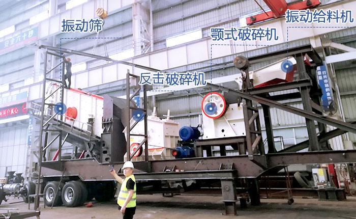 紅星機(jī)器，四合一移動(dòng)石子機(jī)